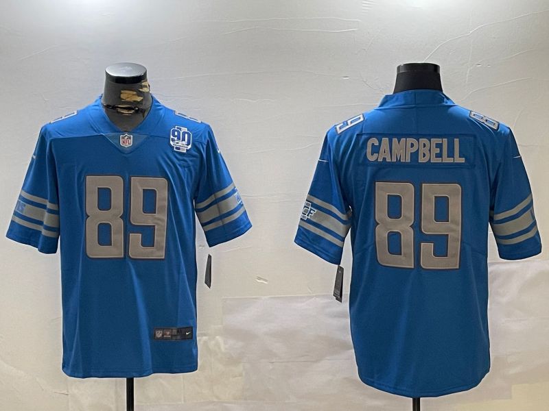 Men Detroit Lions 89 Campbell Blue 2024 Nike Limited NFL Jersey style 3